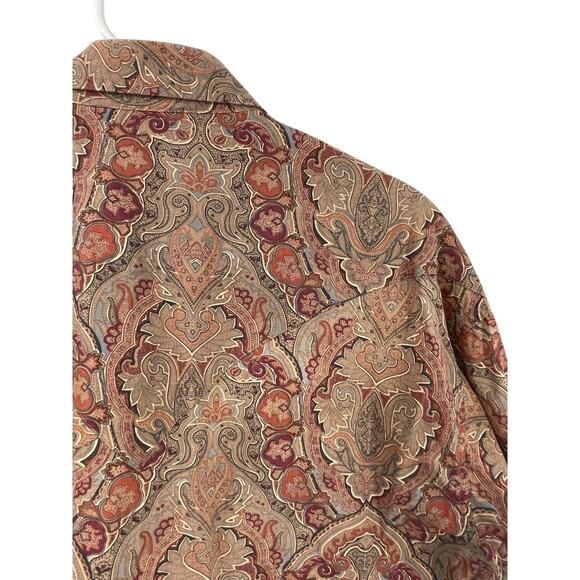 Stetson Shirt Pearl Snap Paisley Long Sleeve Men’s Size Medium - Picture 9 of 12